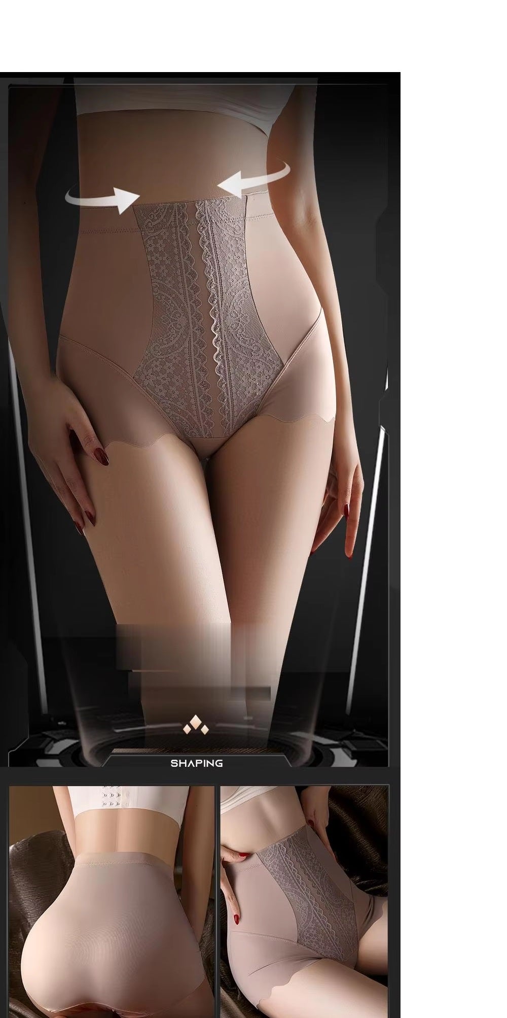 Curvear®️2PCS/Set Women High Waist Trainer Panties Tummy Control Shaper Thong Slimming Shapewear