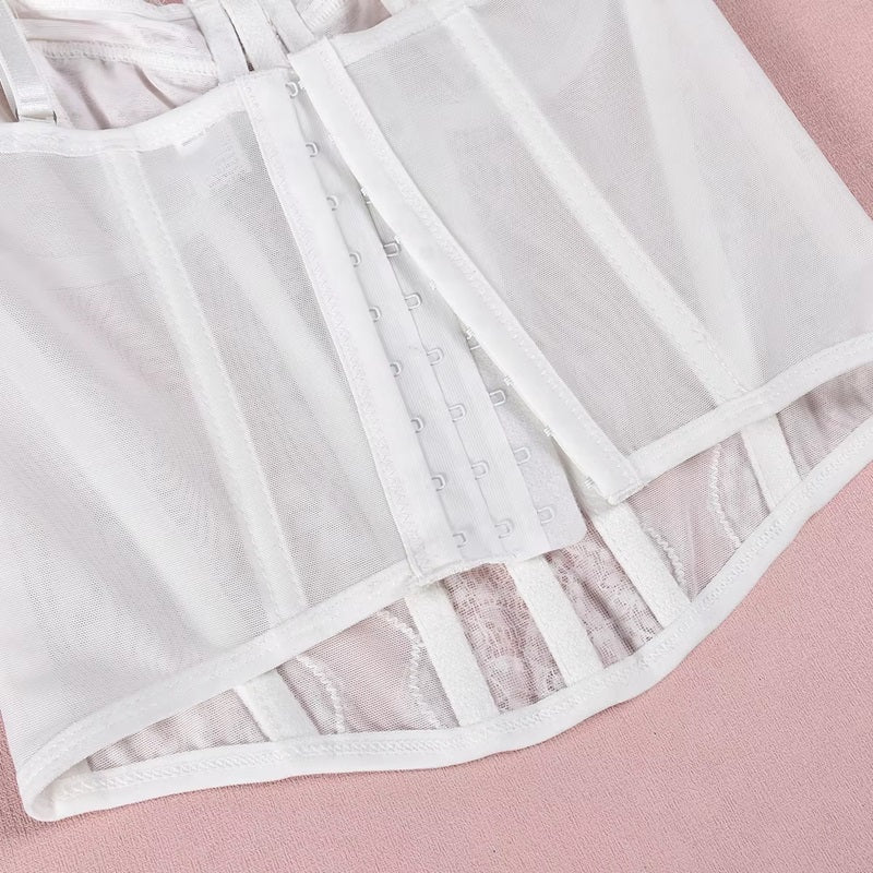 Curvear®️Top Seller Sexy Ladies Corset Tops Women Lace Overbust Bustier Underwire Bra Crop Top