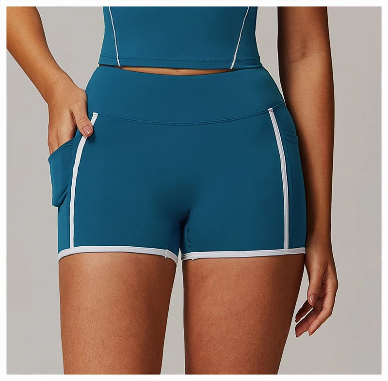 Curvear®️Yoga Shorts High Waist Hip Lift Waist Shaping Sports Pants Fitness Outer Shorts for Women