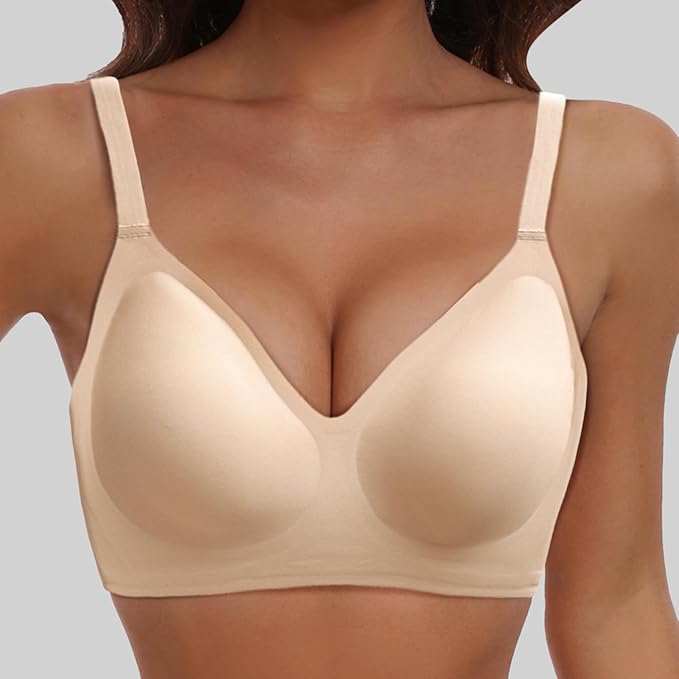 Seamless Wireless Padded Bra for Women – No Show, Full Coverage Fit