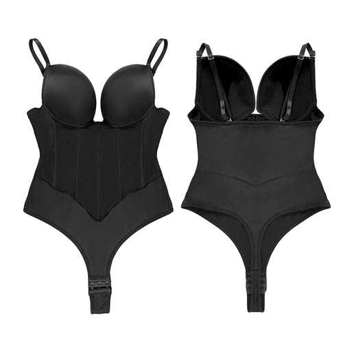Curvear®️High Quality Invisible Push up Bra Shapewear Party Underwear Boob Waist Trainer Thong Bodysuit Corsets for Women