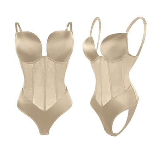 Curvear®️High Quality Invisible Push up Bra Shapewear Party Underwear Boob Waist Trainer Thong Bodysuit Corsets for Women
