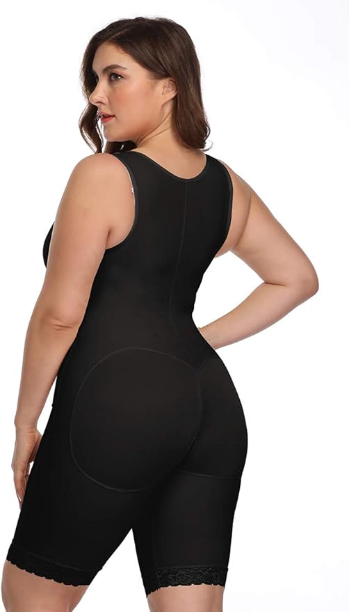 Curvear®️Women's Seamless Girdle Zipper Full Body Shaper Size Bodysuit Post Surgery Firm Shapewear Colombian Tummy Control Slimming