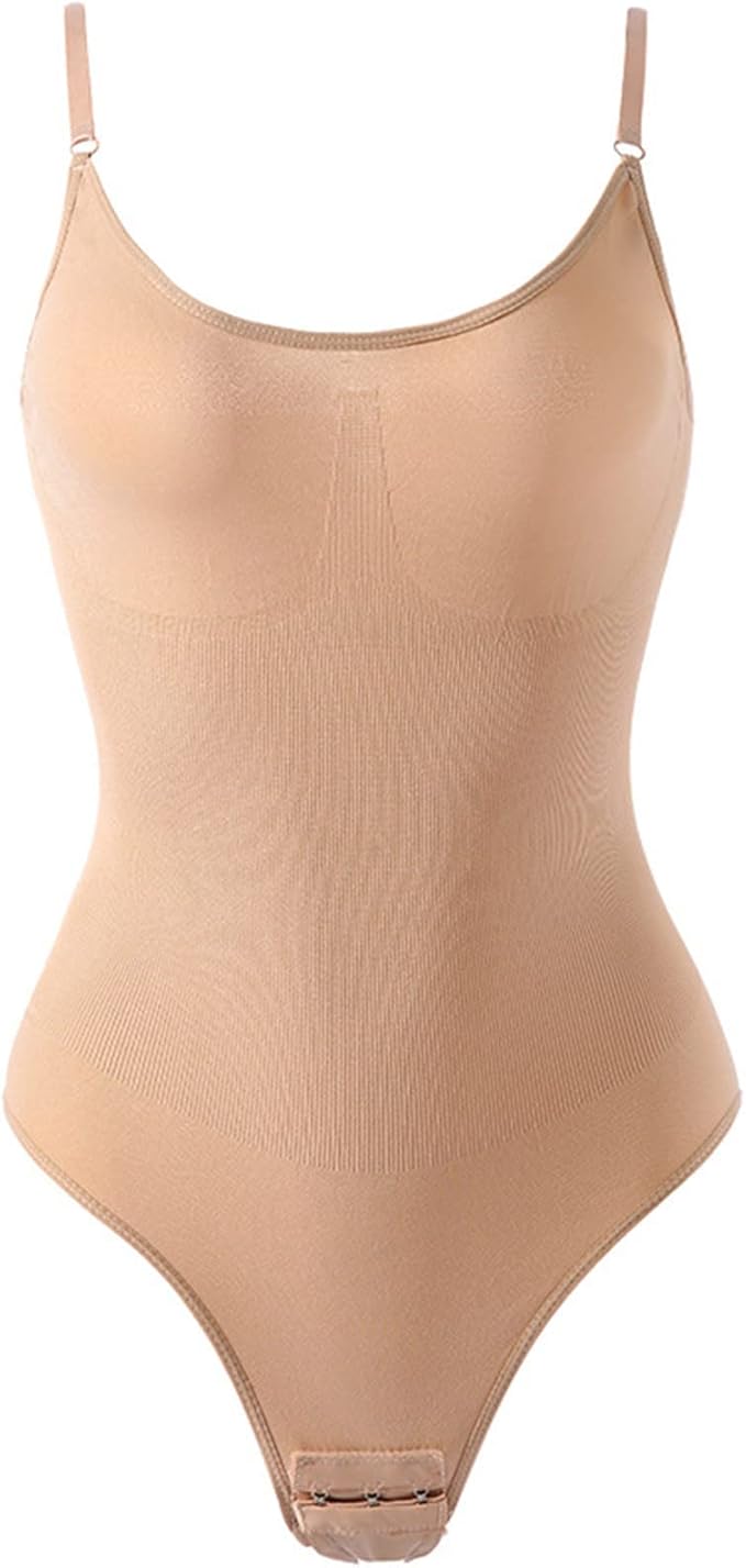 Curvear®️Seamless Slimming Jumpsuit One-piece No Padding Adjustable Shoulder Straps Women's Shaper Corset Thong Bodysuit