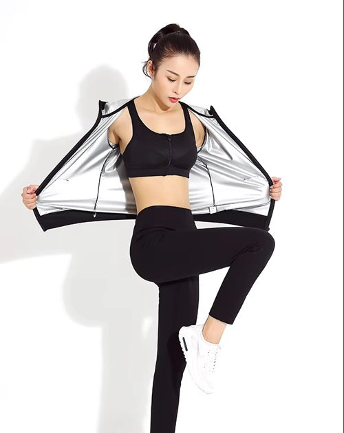 Curvear®️Sauna Suit for Women Weight Loss Sauna Jacket Workout Fitness Sweat Hooded Jacket