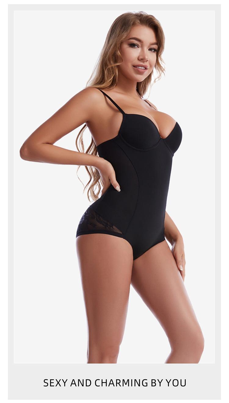 Curvear®️ Women Shapewear Bodysuit Tummy Control Body Shaper Lace Sculpting Bodysuit Seamless Waist Trainer Adjustable Straps Slimming Push Up Leotard Jumpsuit Tops with Bra