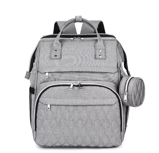 Curvear®️Diaper Bag Backpack with Changing Station, Diaper Bags for Baby Boys Girls,Portable Foldable Travel Bassinet with Changing Mat and Bed Net, Nappy Bag with Crib, Large Capacity Wide Open