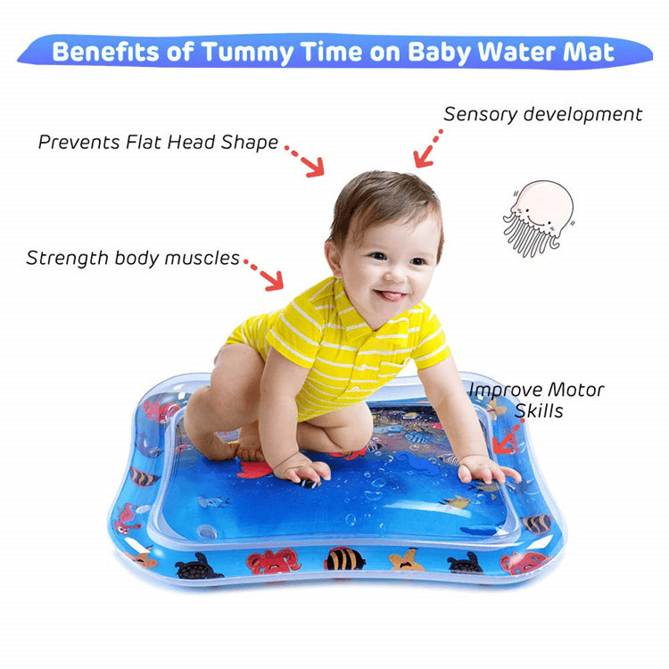 Curvear®️ Tummy Time Water Play Mat - Baby Water Mat for Infants & Toddlers - Leakproof Premium Water Play Mat - Baby Toys Water Mat Activity Center for Baby Stimulation
