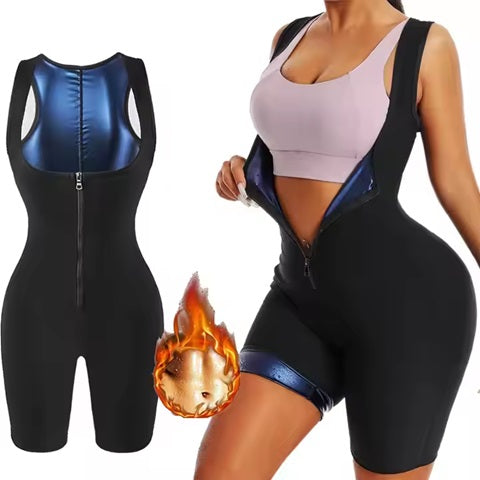 Curvear®️Women High Compression Bodysuit Shapewear Fitness Girdles Sauna Sweat Suits Belly Slimming Sheath Weight Loss Body Shaper
