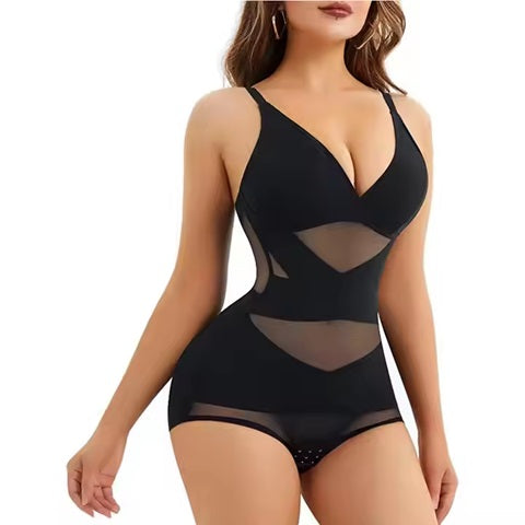 Curvear®️Women Body Shaper Tummy Control Shapewear Bodysuit Tank Top V Neck Bra Butt Lifter Thigh Slimmer Women Bodysuit