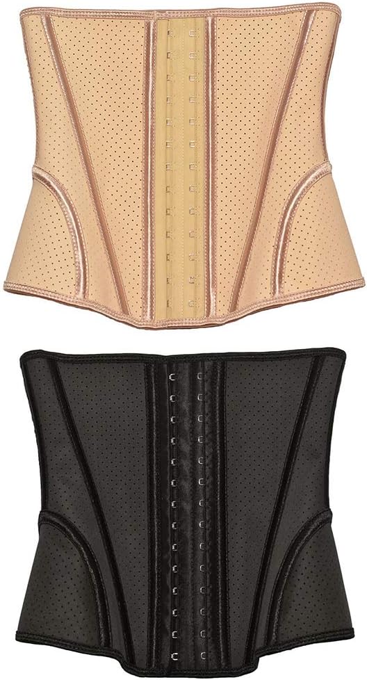 Premium Latex Waist Trainer for Women – Sweat Enhancing Corset with Hooks for Tummy Control & Hourglass Shape