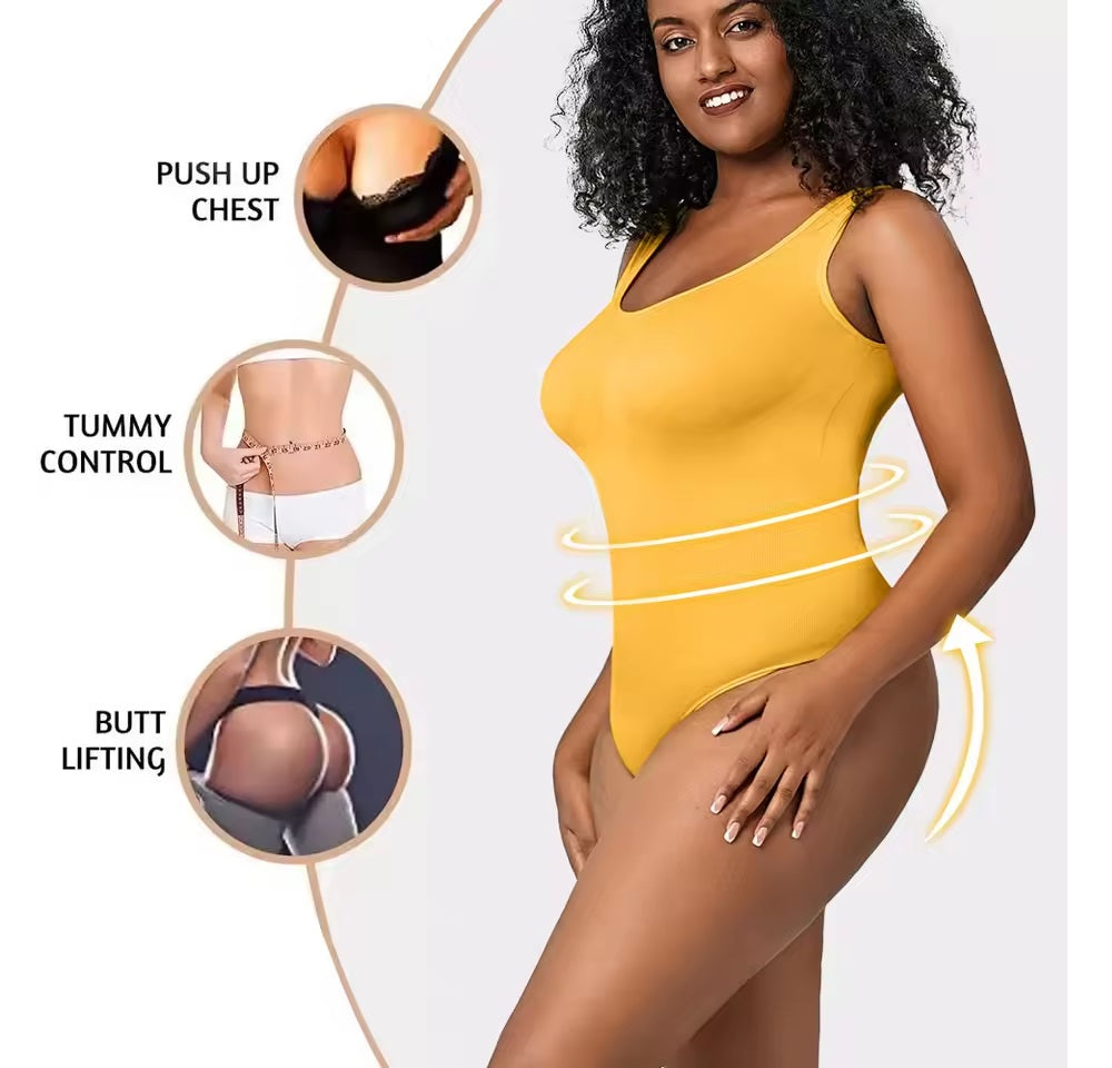 Curvear®️Corset Shapewear Jumpsuit Bodybuilding Waistcoat Seamless Large Size T-shaped Lose Weight Close-fitting Body Shaping Backless