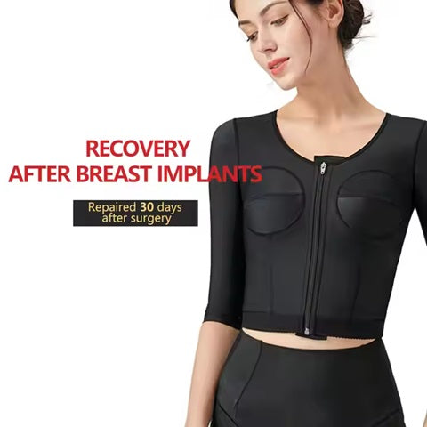 Curvear®️High Extensibility Liposuction Post Operative Slimming Long Sleeve Arm Shapewear Bra Corset Women Body Shaper