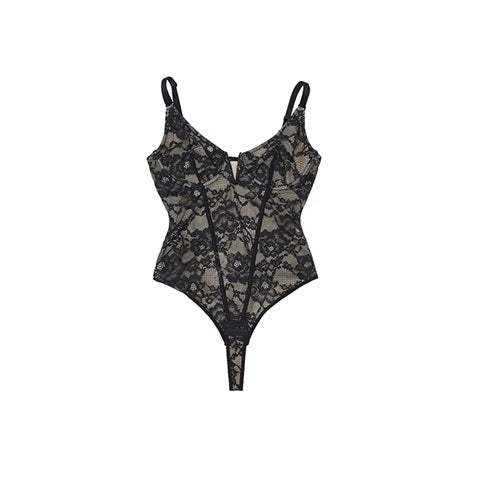 Sexy Lace Bodysuit for Women – Deep V Neck Lingerie Teddy | Backless Slim Fit One-Piece – Comfortable & Elegant Nightwear.