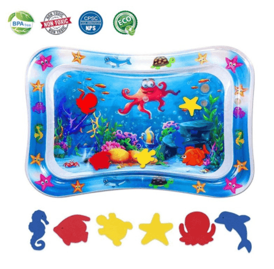 Curvear®️ Tummy Time Water Play Mat - Baby Water Mat for Infants & Toddlers - Leakproof Premium Water Play Mat - Baby Toys Water Mat Activity Center for Baby Stimulation