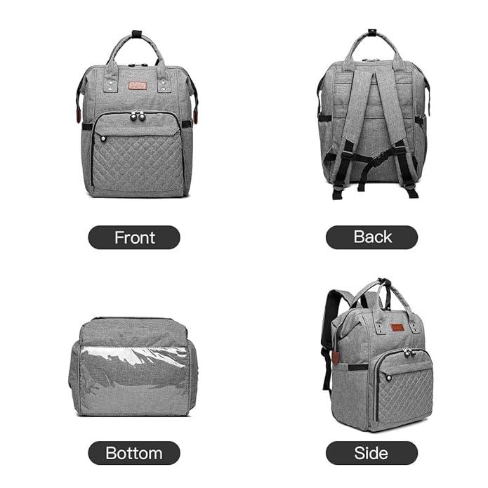 Curvear®️Diaper Bag Backpack with Changing Station, Diaper Bags for Baby Boys Girls,Portable Foldable Travel Bassinet with Changing Mat and Bed Net, Nappy Bag with Crib, Large Capacity Wide Open