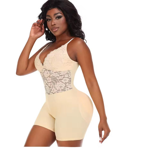 Curvear®️Butt Lifter Hip Pads Shapewear Bodysuit Women Body Shaper Open Crotch Control Panties Slimming Briefs Full Body Shapewear