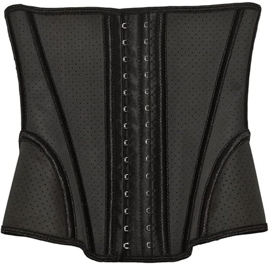 Premium Latex Waist Trainer for Women – Sweat Enhancing Corset with Hooks for Tummy Control & Hourglass Shape