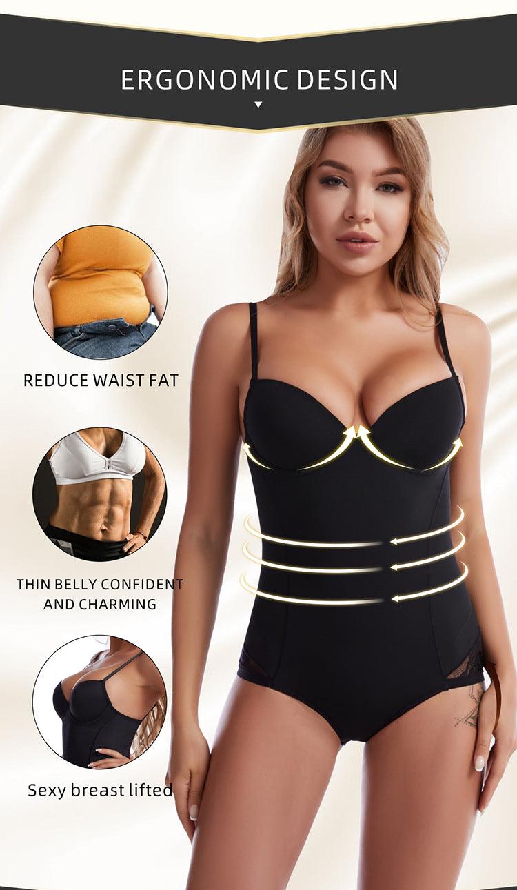 Curvear®️ Women Shapewear Bodysuit Tummy Control Body Shaper Lace Sculpting Bodysuit Seamless Waist Trainer Adjustable Straps Slimming Push Up Leotard Jumpsuit Tops with Bra