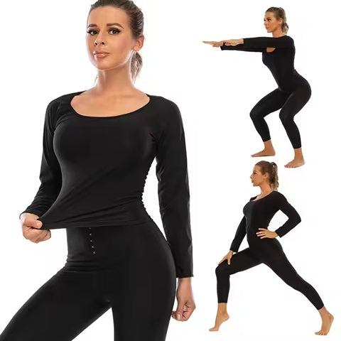 Curvear®️Plus Size Women's Weight Loss Sweat Suits Running Fitness Gym Exercise Slimming Hot Sauna Jacket and Pants