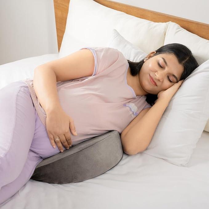 Curvear®️Pregnancy Pillow for Pregnant Women | Memory Foam Maternity Pillow Wedge for Supporting Belly, Back During Pregnancy - Provides Soft-Support