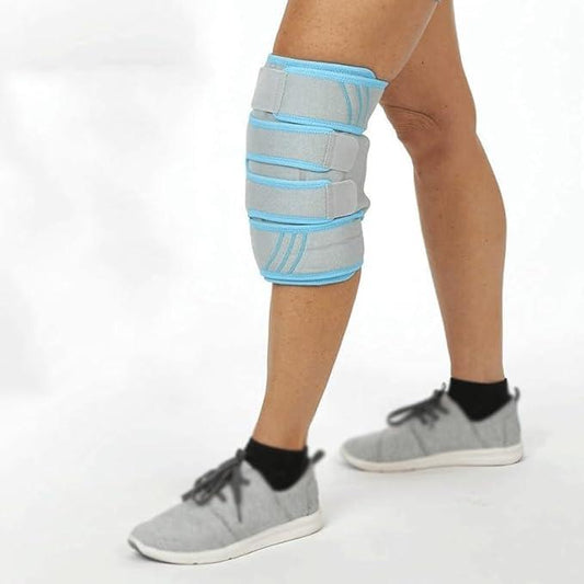 Cuvear®️Knee Ice Pack Wrap - Cold/Hot Gel Compression Brace - Heat Support Strap for Arthritis Pain, Athletic Injury, Osteoarthritis, Women, Men, Running, Meniscus and Patella Surgery