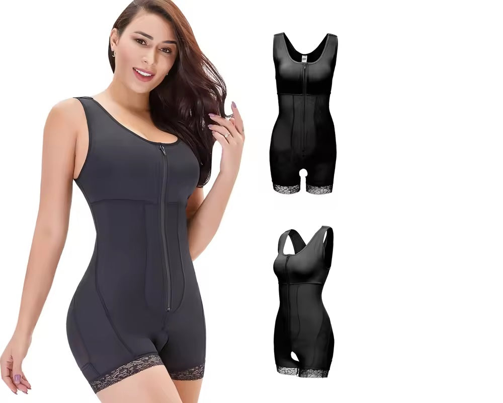 Curvear®️Women's Seamless Girdle Zipper Full Body Shaper Size Bodysuit Post Surgery Firm Shapewear Colombian Tummy Control Slimming