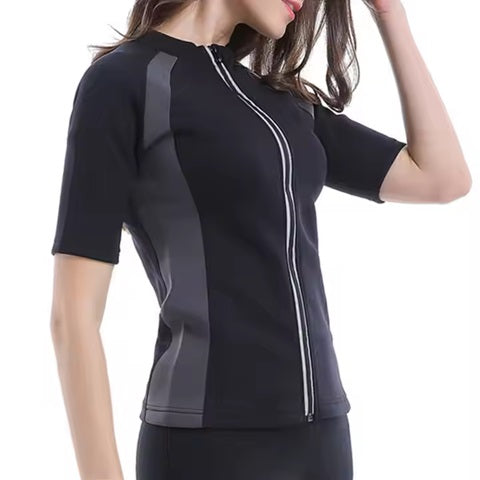 Curvearf®️Sweat Weight Loss Sauna Suit Women Neoprene Body Slimming Suit Slimming Body Shapers Trainer Long Sleeves Zipper