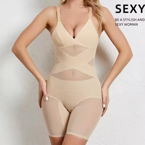 Curvear®️Women Body Shaper Tummy Control Shapewear Bodysuit Tank Top V Neck Bra Butt Lifter Thigh Slimmer Women Bodysuit