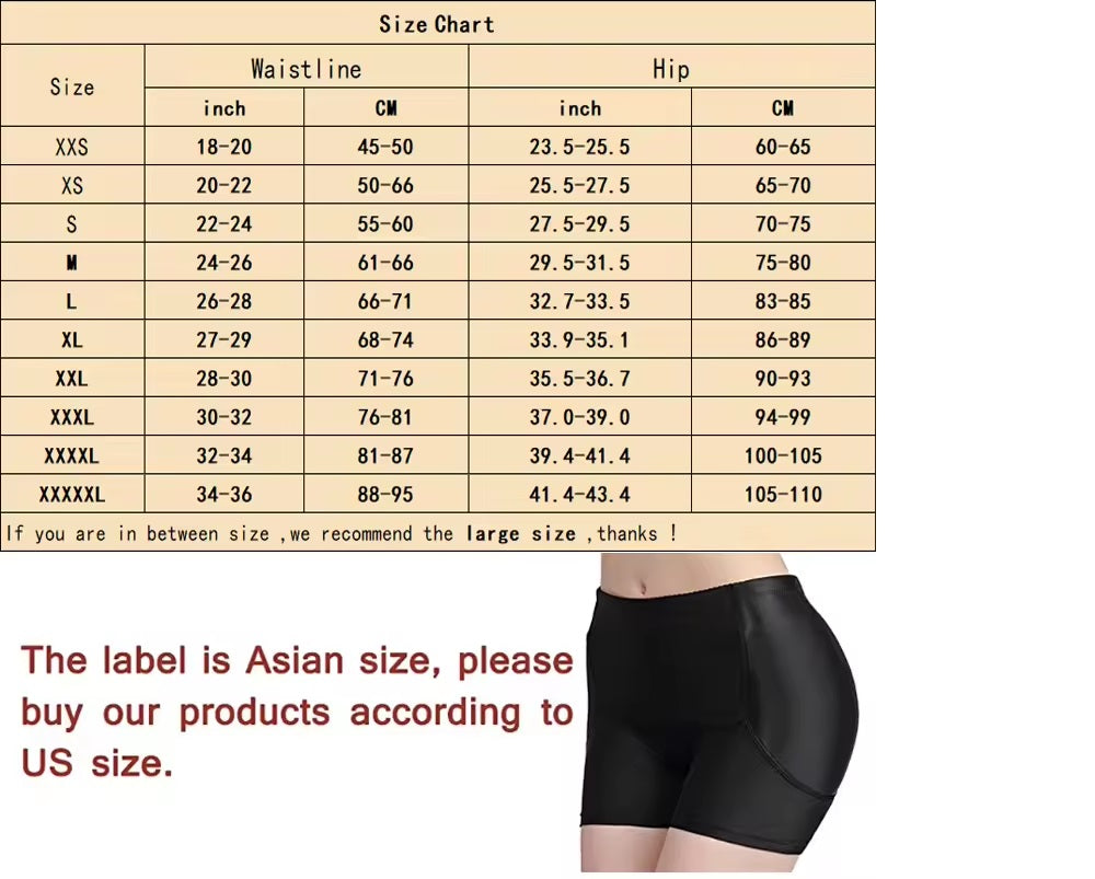 Curvear®️ Butt Lifter Padded Shapewear Hip Enhancer High Waist Trainer Thigh Slimmer Body Shapers Big Butt Pads Control Panties
