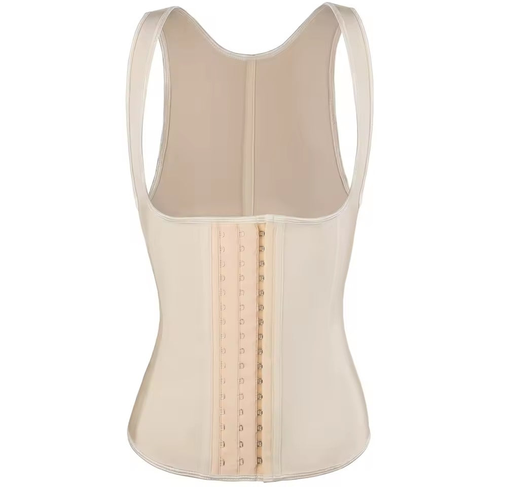 Curvear®️Adjustable Shoulder Straps Body Shaper 9 Spiral Steel Boned Waist Training Corset Vest