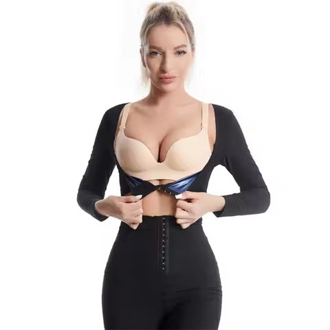 Curvear®️Women Weight Loss Upper Arm Slimming Shaper Posture Corrector Top Shapewear Post Sweat Trimmer Slimmer Chest Lifter