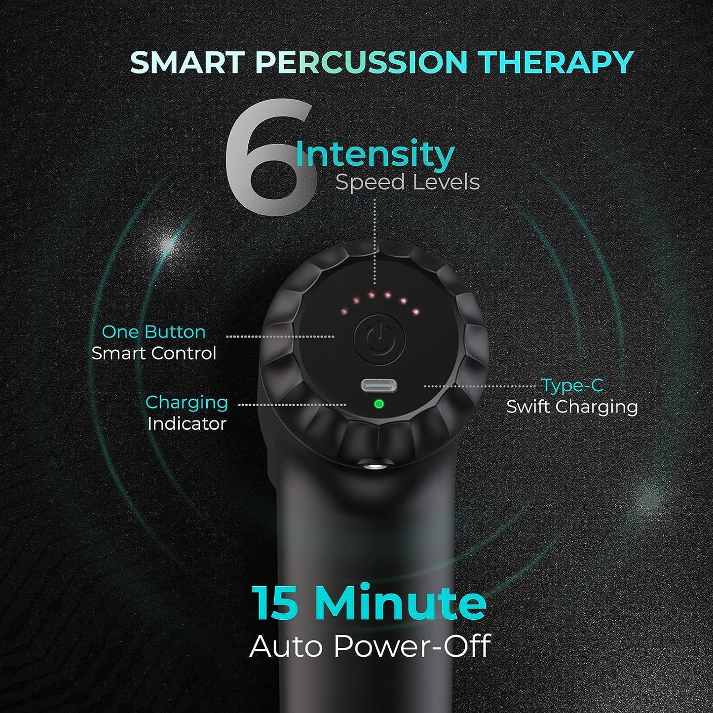 Deep Tissue Massage Gun for Pain Relief – Powerful Handheld Percussion Muscle Massager with 4 Heads, Quiet Motor & Rechargeable Battery for Athletes, Recovery, and Fitness