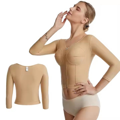 Curvear®️High Extensibility Liposuction Post Operative Slimming Long Sleeve Arm Shapewear Bra Corset Women Body Shaper