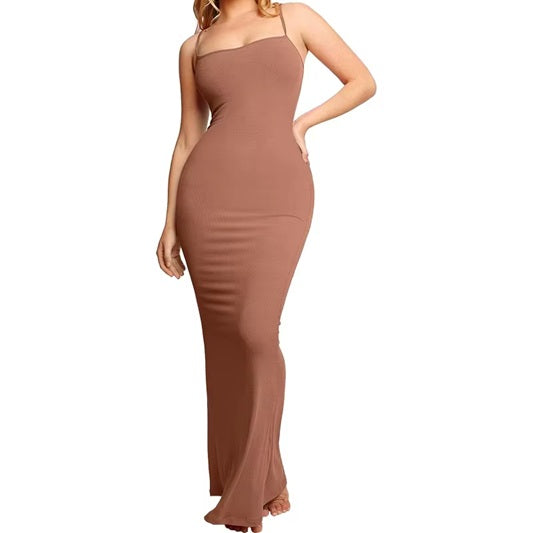 Women's Sleeveless Bodycon Maxi Dress – Stretchy Ribbed Tank Dress – Summer Casual Slim Fit Long Dress for Party, Evening, Beach & Daily Wear