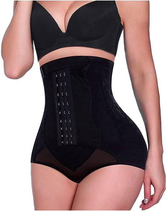 Curvear®️ Women Tummy Control, Seamless high Waist Trainer with Thong Panties, Waist Cincher Shapewear, Anti Rolling Tummy Tucker, Invisible Shaping Shaper