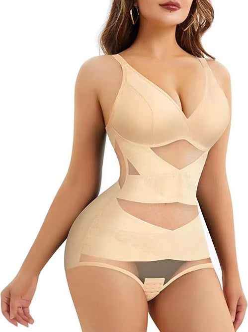 Curvear®️Women Body Shaper Tummy Control Shapewear Bodysuit Tank Top V Neck Bra Butt Lifter Thigh Slimmer Women Bodysuit