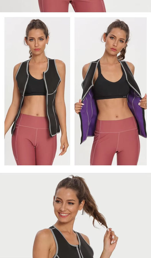 Curvear®️shapewear waist cinching women's compression vest sweatshirt sportswear fitness sauna suit for women