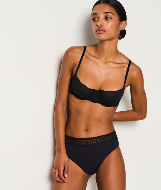 Women's High Waisted Cotton Briefs with Lace Trim – Soft Stretch Full Coverage Underwear, Breathable Tummy Control Panties