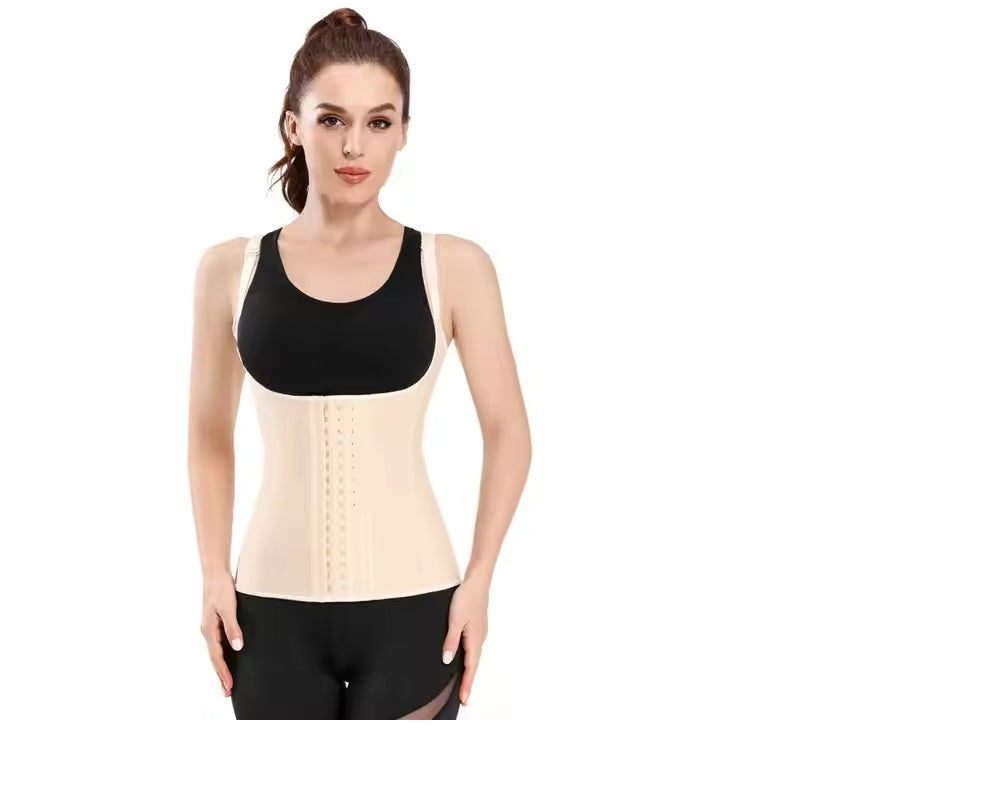 Curvear®️Adjustable Shoulder Straps Body Shaper 9 Spiral Steel Boned Waist Training Corset Vest