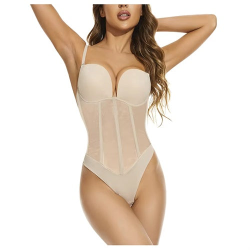 Curvear®️High Quality Invisible Push up Bra Shapewear Party Underwear Boob Waist Trainer Thong Bodysuit Corsets for Women