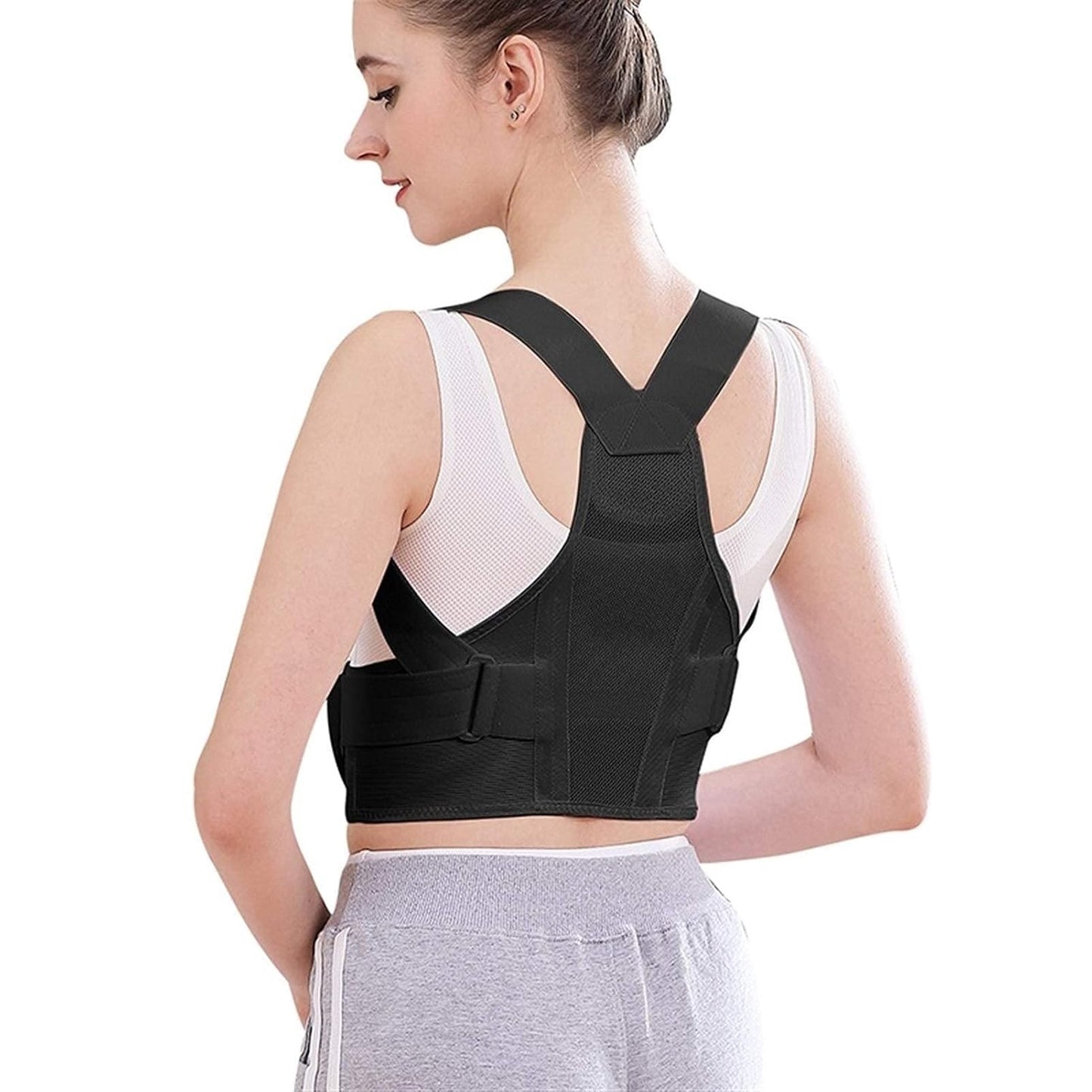 Curvear Fully Adjustable Fixed Strap Posture Corrector Breathable Straightener Upper Spine Support Back Brace for Men and Women