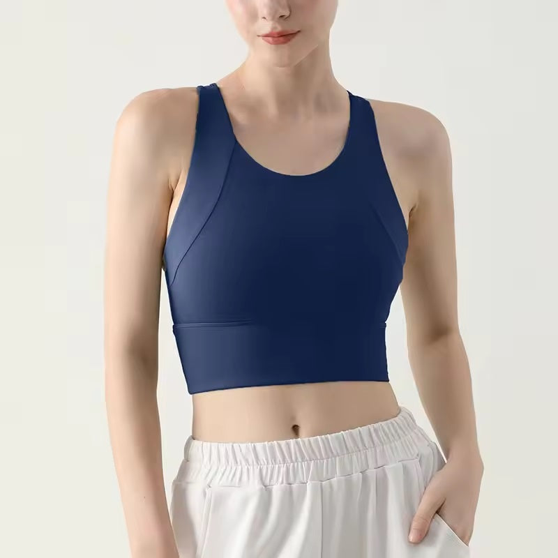Curvear Women Breathable Yoga Bra High Impact Fitness Bra Push Up Pad Sports Underwear Running Top
