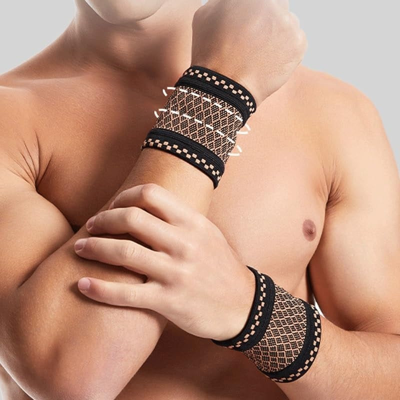 Curvear Breathable and Sweat Absorbing Wrist Strap with Basketball and Tennis Pressure Anti Sprain Wrist Guard