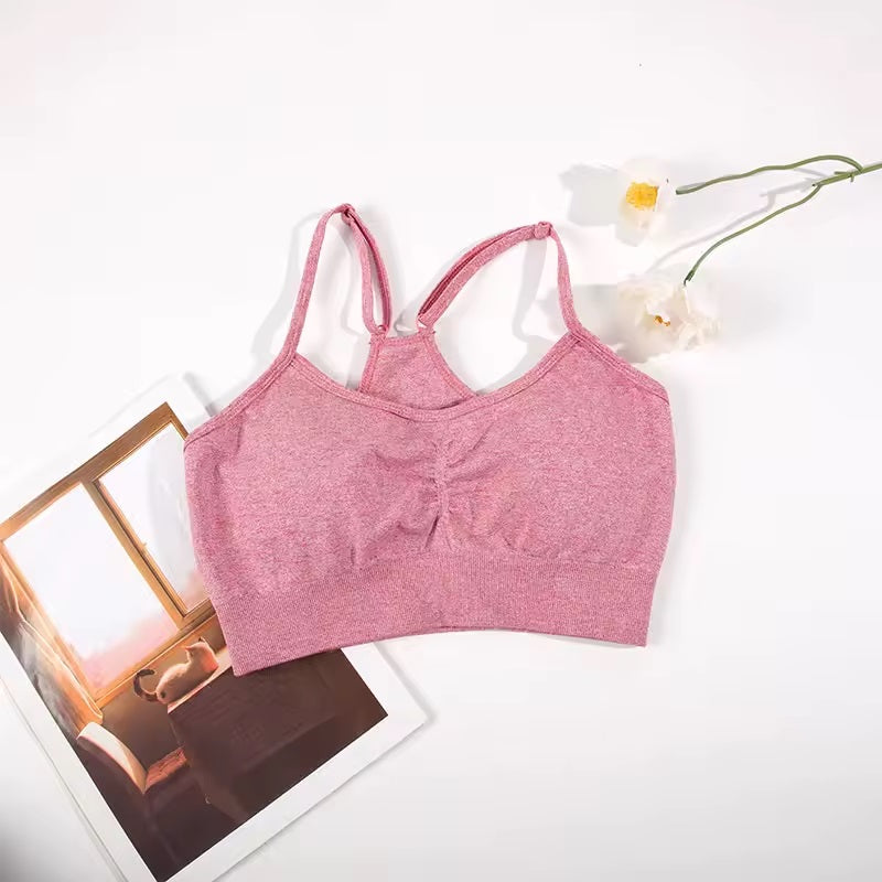 Curvear Seamless Sports Set for Women Yoga Bra Soaked Cycling Shorts Elastic Workout Outfit Sportswear 2 Piece Set