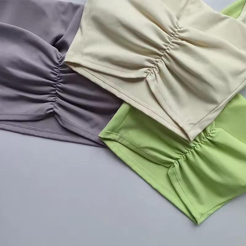 Curvear Women's Backless Fitness Bra Crop Top Sexy Athletic Yoga Bra for Support, Comfort, and Performance 2Pack