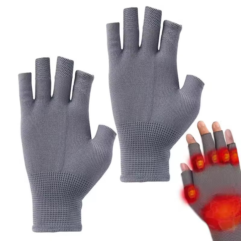 Curvear Arthritis Compression Gloves for Hand, Wrist & Thumb – Fingerless Design for Pain Relief and Support 1 Pair
