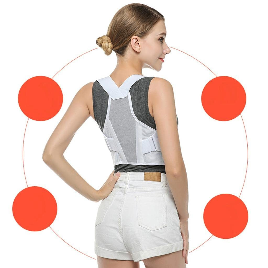 Curvear Fully Adjustable Fixed Strap Posture Corrector Breathable Straightener Upper Spine Support Back Brace for Men and Women