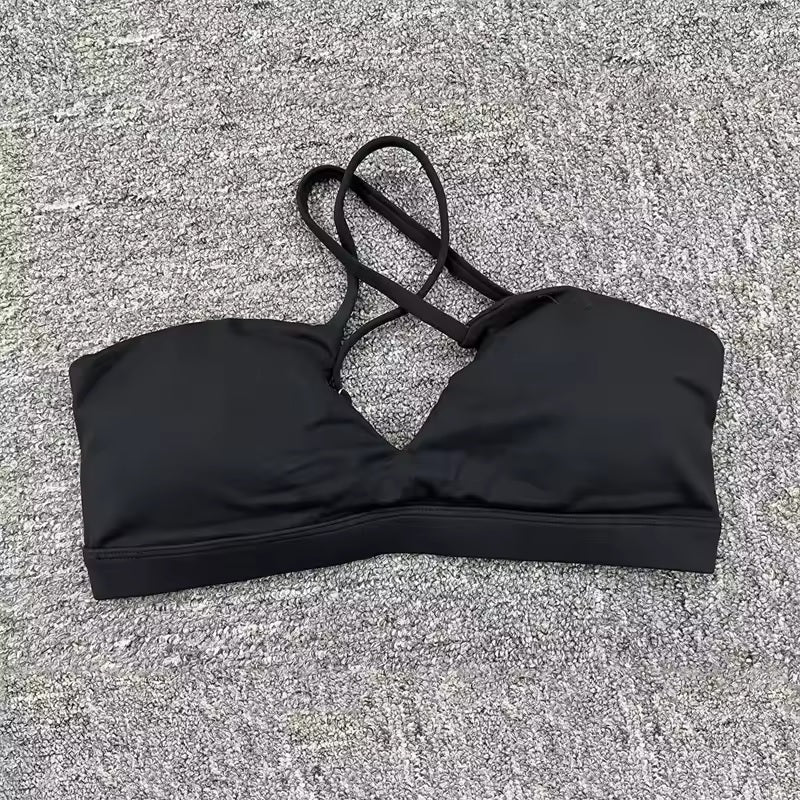 Curvear Women's Padded Cross Back Breathable Sports Bra for Gym, Yoga & Running, Offering Ultimate Comfort and Support