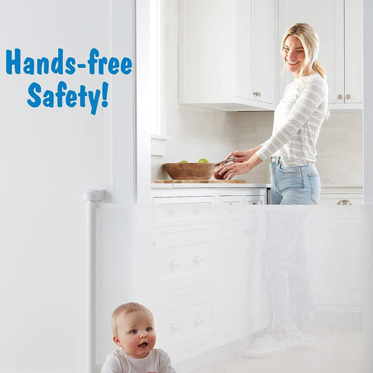 CURVEAR BABY Retractable Gate in White Color – Safe, Durable, and Space-Saving Solution for Homes with Infants and Toddlers
